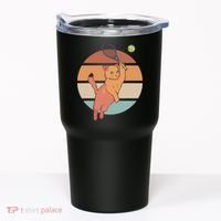 Funny Tennis Racket Cat Playing Tennis Tumbler thumb 0