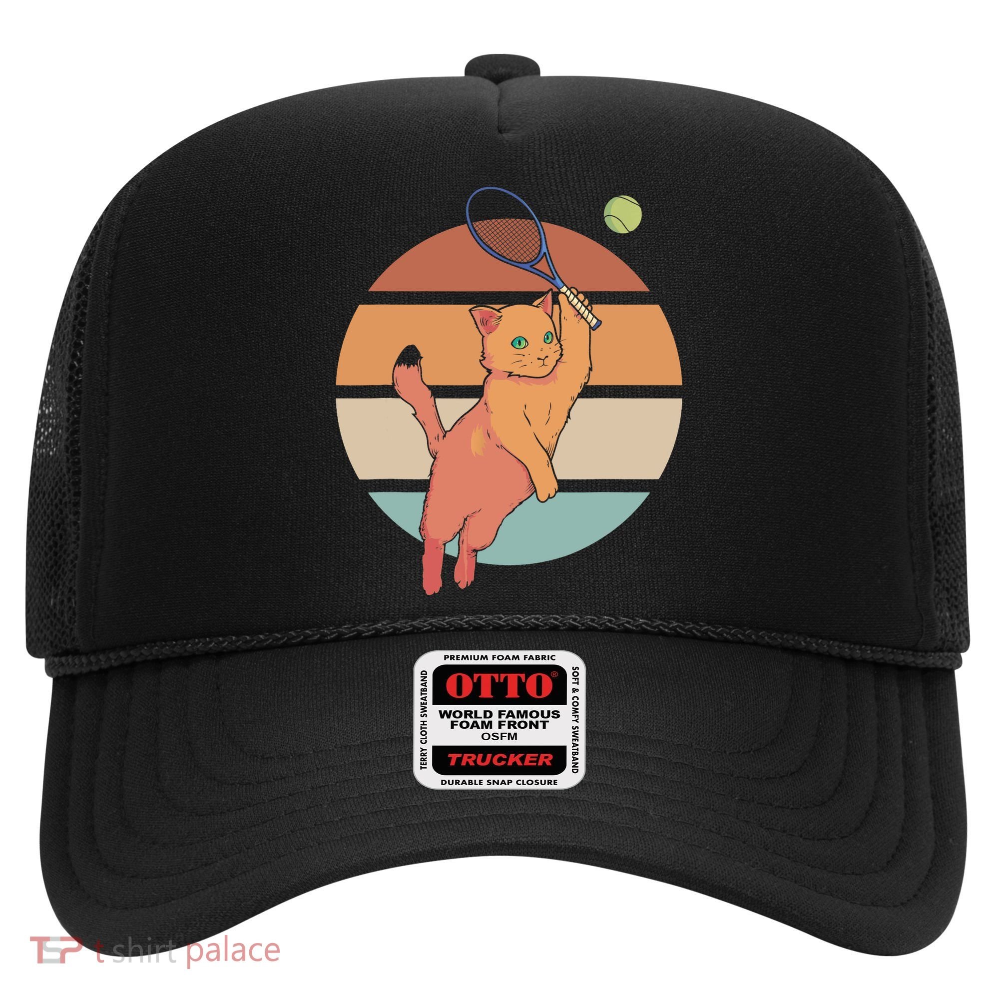Funny Tennis Racket Cat Playing Tennis Hat