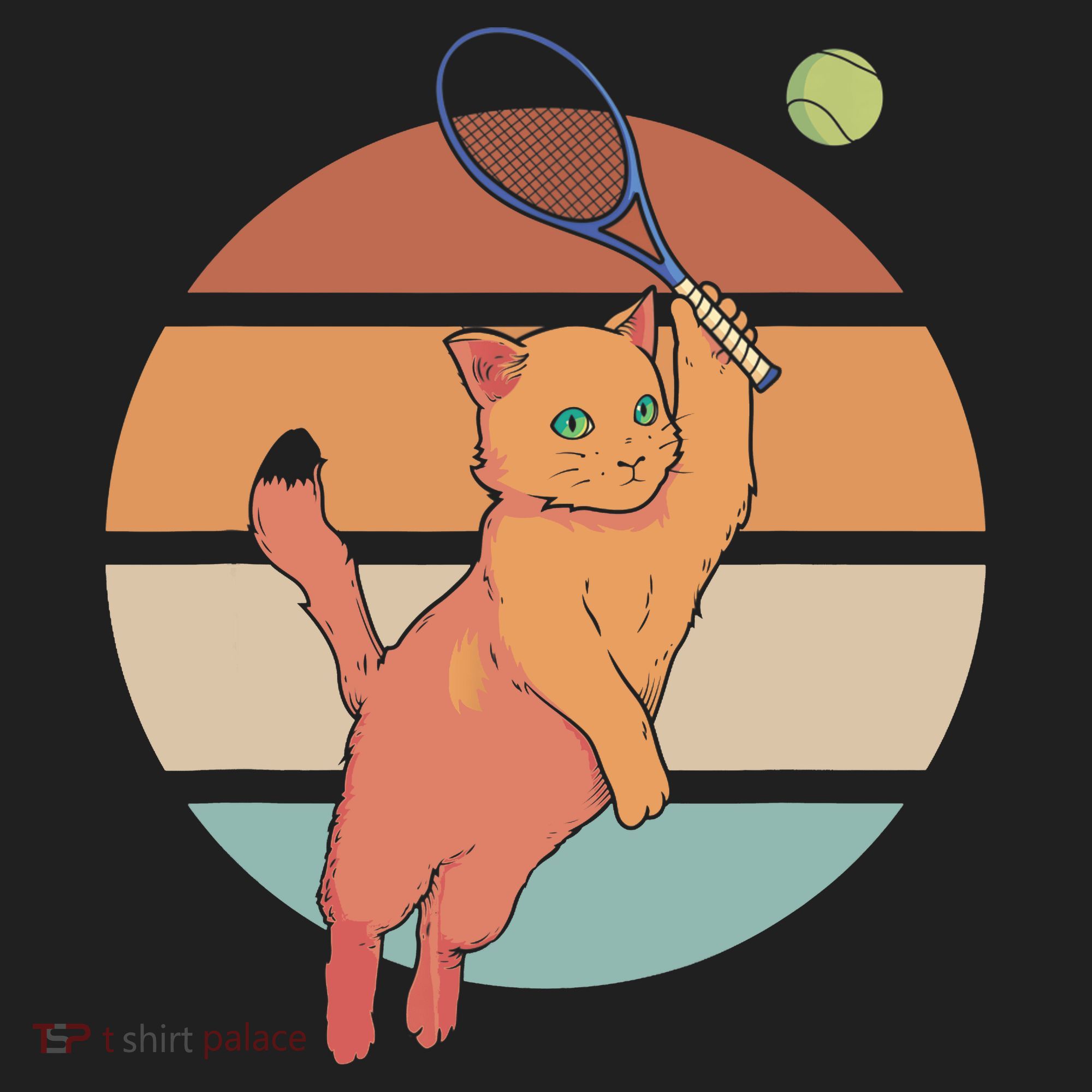 Funny Tennis Racket Cat Playing Tennis Hat