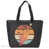 Funny Tennis Racket Cat Playing Tennis Tote Bag thumb 0