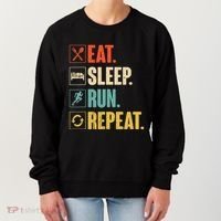Funny Track Running Training Eat Sleep Cross Country Repeat Women's Sweatshirt thumb 0