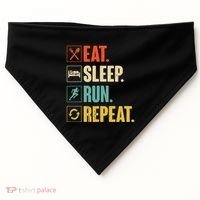 Funny Track Running Training Eat Sleep Cross Country Repeat USA-Made Doggie Bandana thumb 0