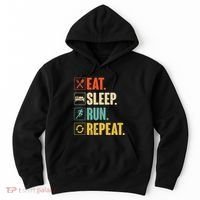 Funny Track Running Training Eat Sleep Cross Country Repeat Hoodie thumb 0