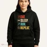 Funny Track Running Training Eat Sleep Cross Country Repeat Hoodie thumb 5