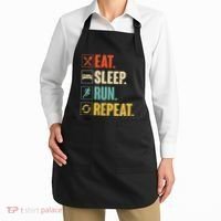 Funny Track Running Training Eat Sleep Cross Country Repeat Apron thumb 2