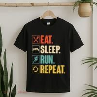 Funny Track Running Training Eat Sleep Cross Country Repeat T-Shirt thumb 2
