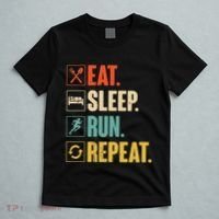 Funny Track Running Training Eat Sleep Cross Country Repeat T-Shirt thumb 5
