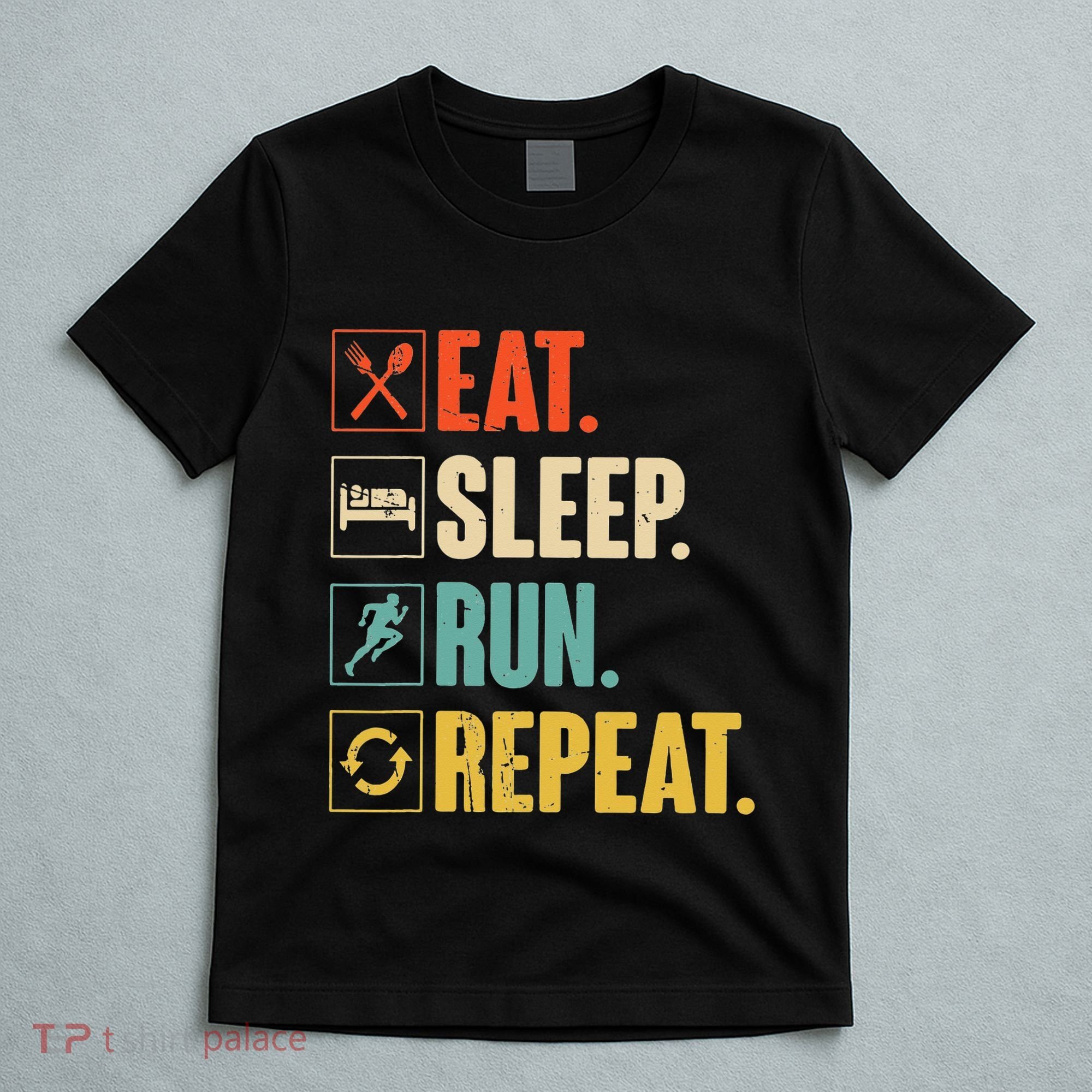 Funny Track Running Training Eat Sleep Cross Country Repeat T-Shirt
