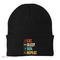 Funny Track Running Training Eat Sleep Cross Country Repeat Beanie thumb 0