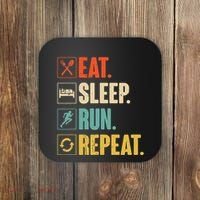 Funny Track Running Training Eat Sleep Cross Country Repeat Coaster thumb 0