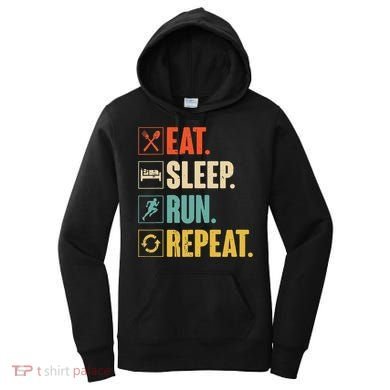 Funny Track Running Training Eat Sleep Cross Country Repeat Women's Hoodie