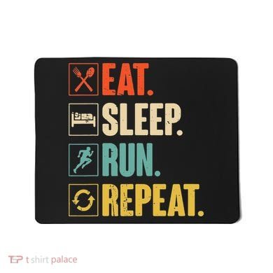 Funny Track Running Training Eat Sleep Cross Country Repeat Mousepad