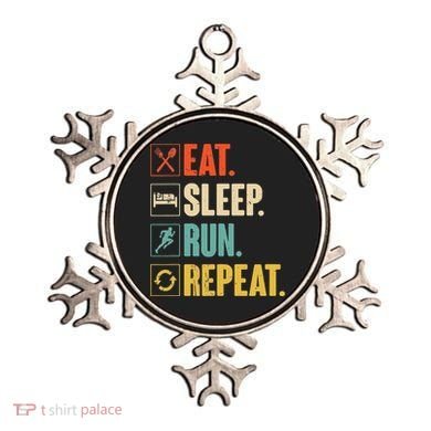 Funny Track Running Training Eat Sleep Cross Country Repeat Ornament