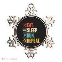 Funny Track Running Training Eat Sleep Cross Country Repeat Ornament thumb 0