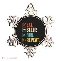 Funny Track Running Training Eat Sleep Cross Country Repeat Ornament thumb 0