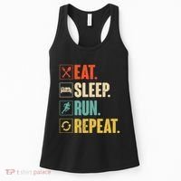 Funny Track Running Training Eat Sleep Cross Country Repeat Women's Tank Top thumb 0