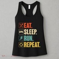 Funny Track Running Training Eat Sleep Cross Country Repeat Women's Tank Top thumb 3