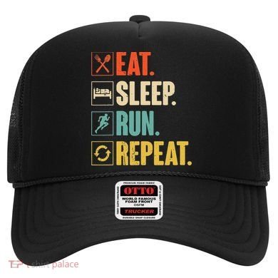 Funny Track Running Training Eat Sleep Cross Country Repeat Hat