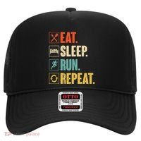 Funny Track Running Training Eat Sleep Cross Country Repeat Hat thumb 0