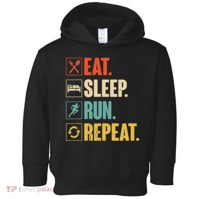 Funny Track Running Training Eat Sleep Cross Country Repeat Toddler Hoodie