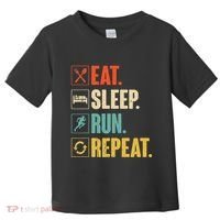 Funny Track Running Training Eat Sleep Cross Country Repeat Toddler T-Shirt thumb 0
