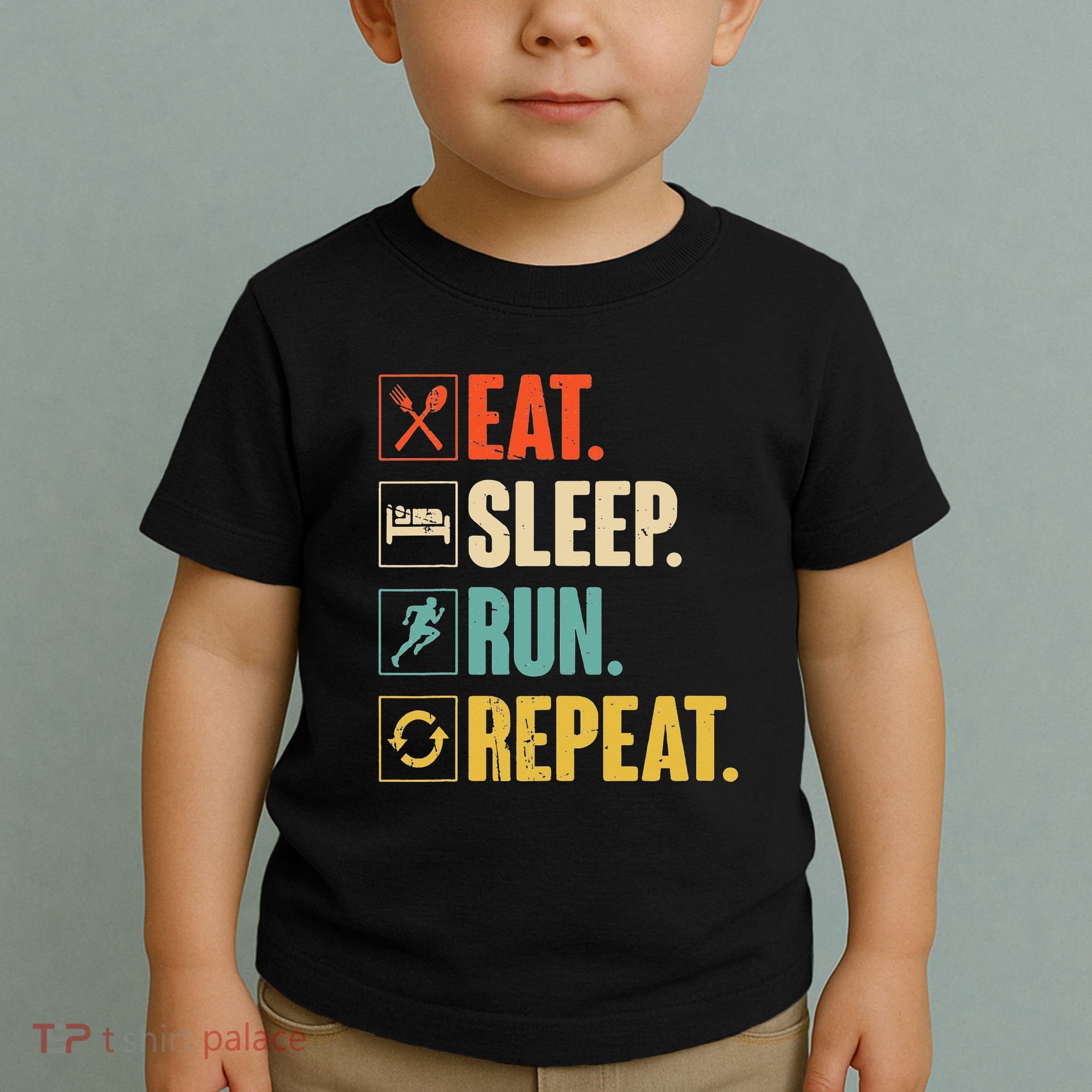 Funny Track Running Training Eat Sleep Cross Country Repeat Toddler T-Shirt