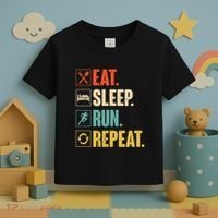 Funny Track Running Training Eat Sleep Cross Country Repeat Toddler T-Shirt thumb 3