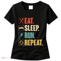 Funny Track Running Training Eat Sleep Cross Country Repeat Women's T-Shirt thumb 0