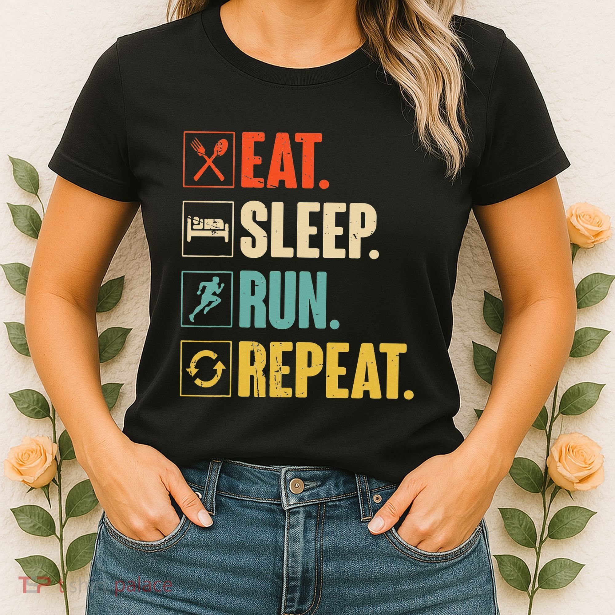Funny Track Running Training Eat Sleep Cross Country Repeat Women's T-Shirt