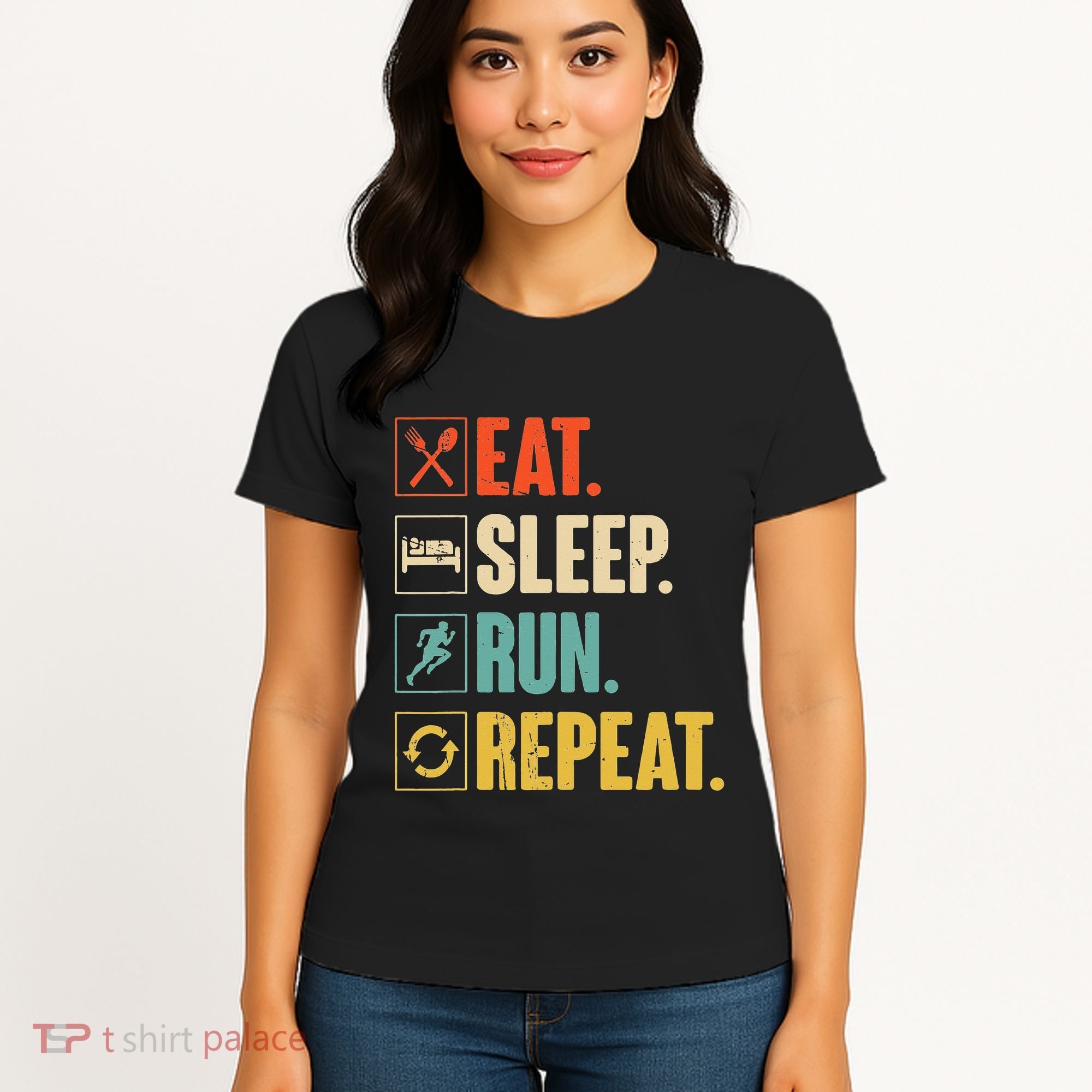Funny Track Running Training Eat Sleep Cross Country Repeat Women's T-Shirt