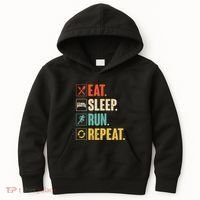 Funny Track Running Training Eat Sleep Cross Country Repeat Kids Hoodie thumb 0