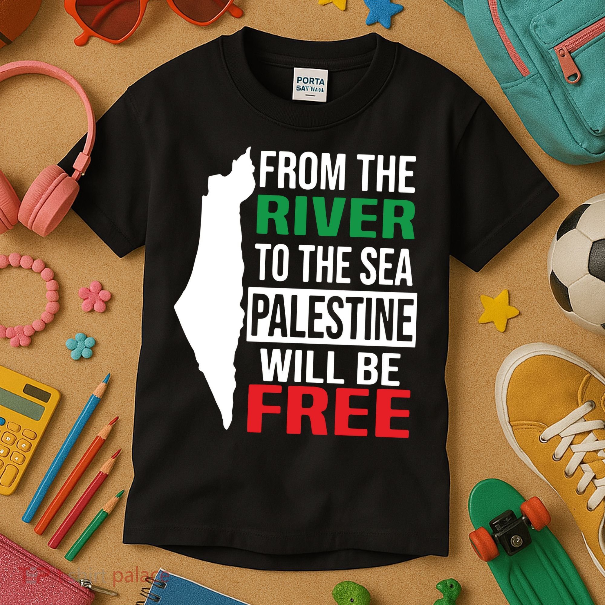 From The River To The Sea Palestine Will Be Free Kids T-Shirt
