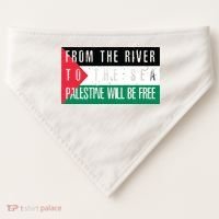 From The River To The Sea Palestine Will Be Free USA-Made Doggie Bandana thumb 0