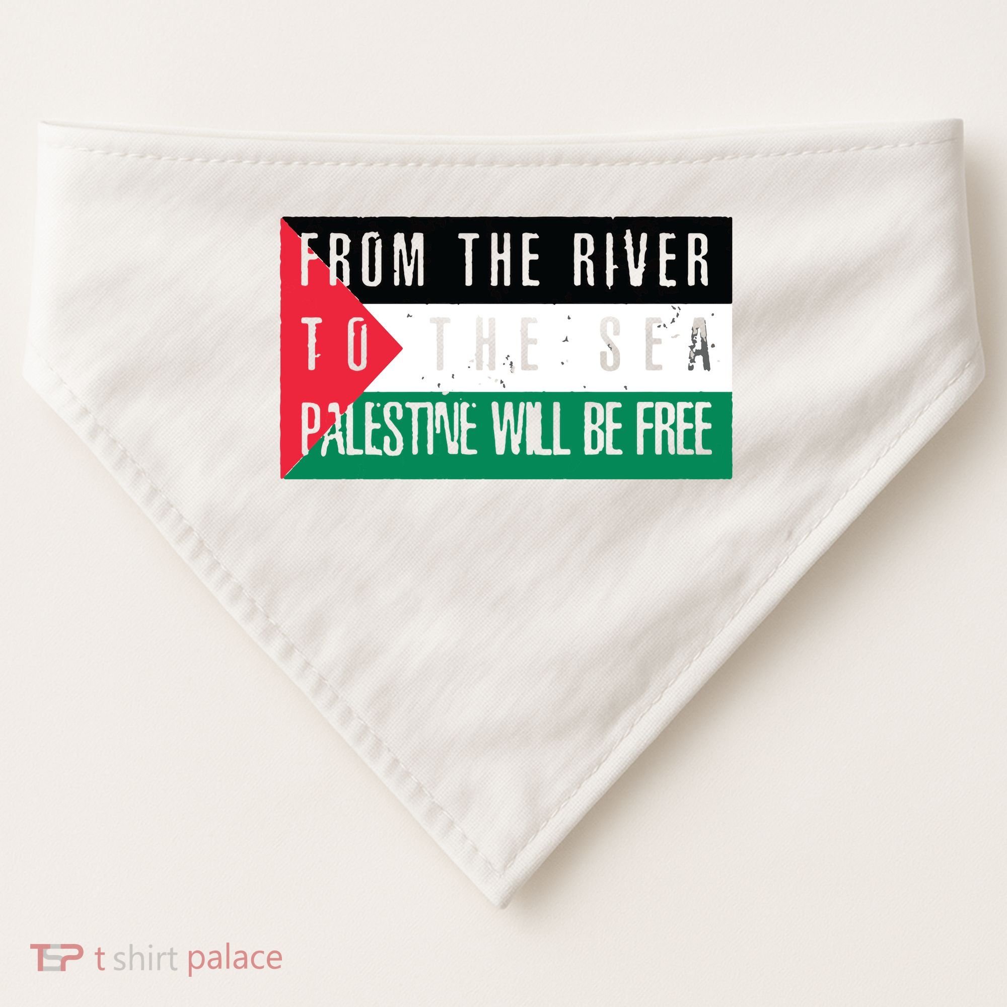From The River To The Sea Palestine Will Be Free USA-Made Doggie Bandana