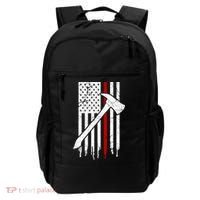 Firefighter Thin Red Line American Flag Gift Backpack thumb 0