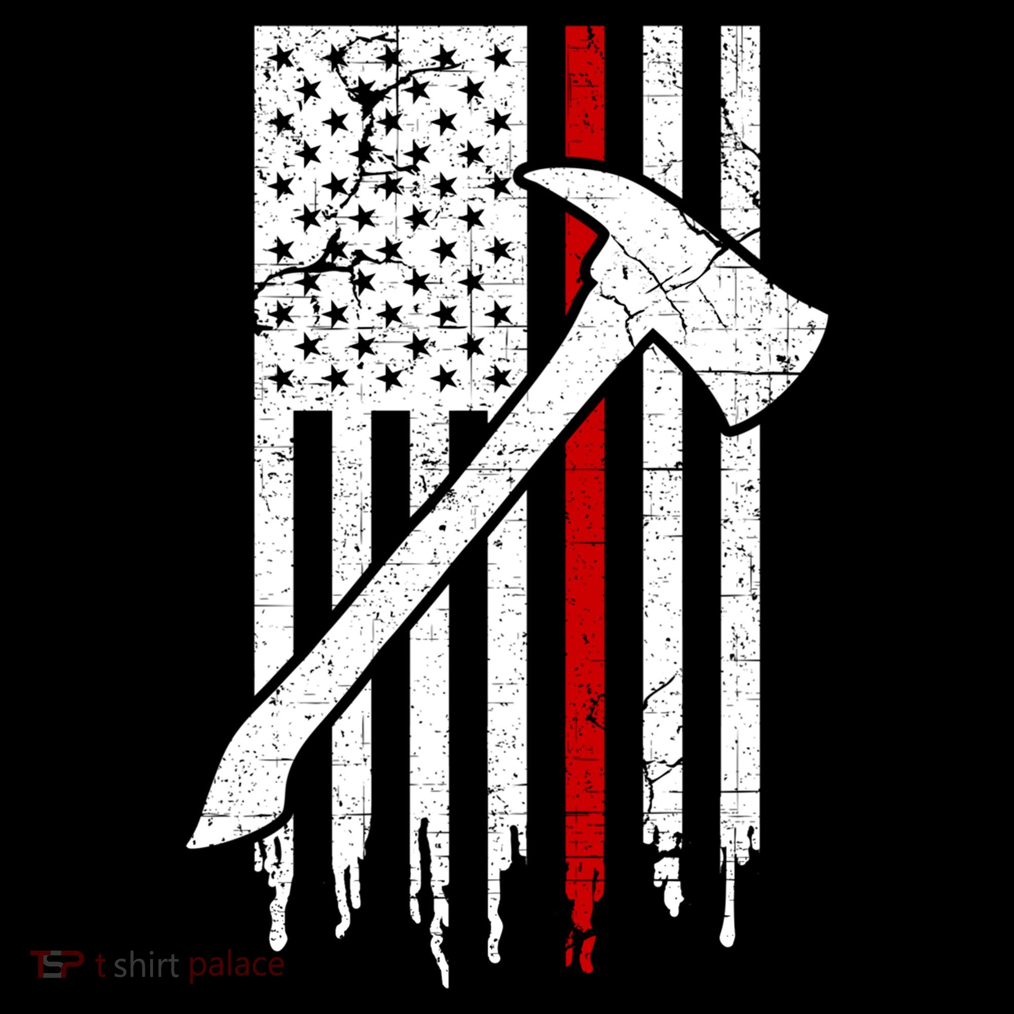 Firefighter Thin Red Line American Flag Gift Backpack