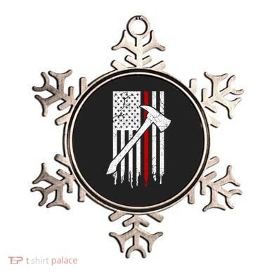 Firefighter Thin Red Line American Flag Gift Ornament
