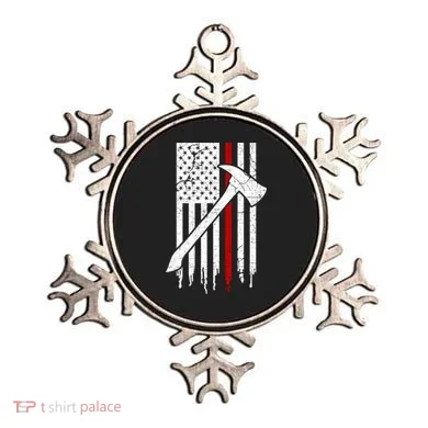 Firefighter Thin Red Line American Flag Gift Ornament