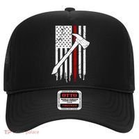 Firefighter Thin Red Line American Flag Gift Hat thumb 0