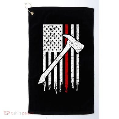 Firefighter Thin Red Line American Flag Gift Golf Towel