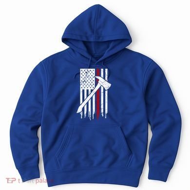 Firefighter Thin Red Line American Flag Gift Hoodie