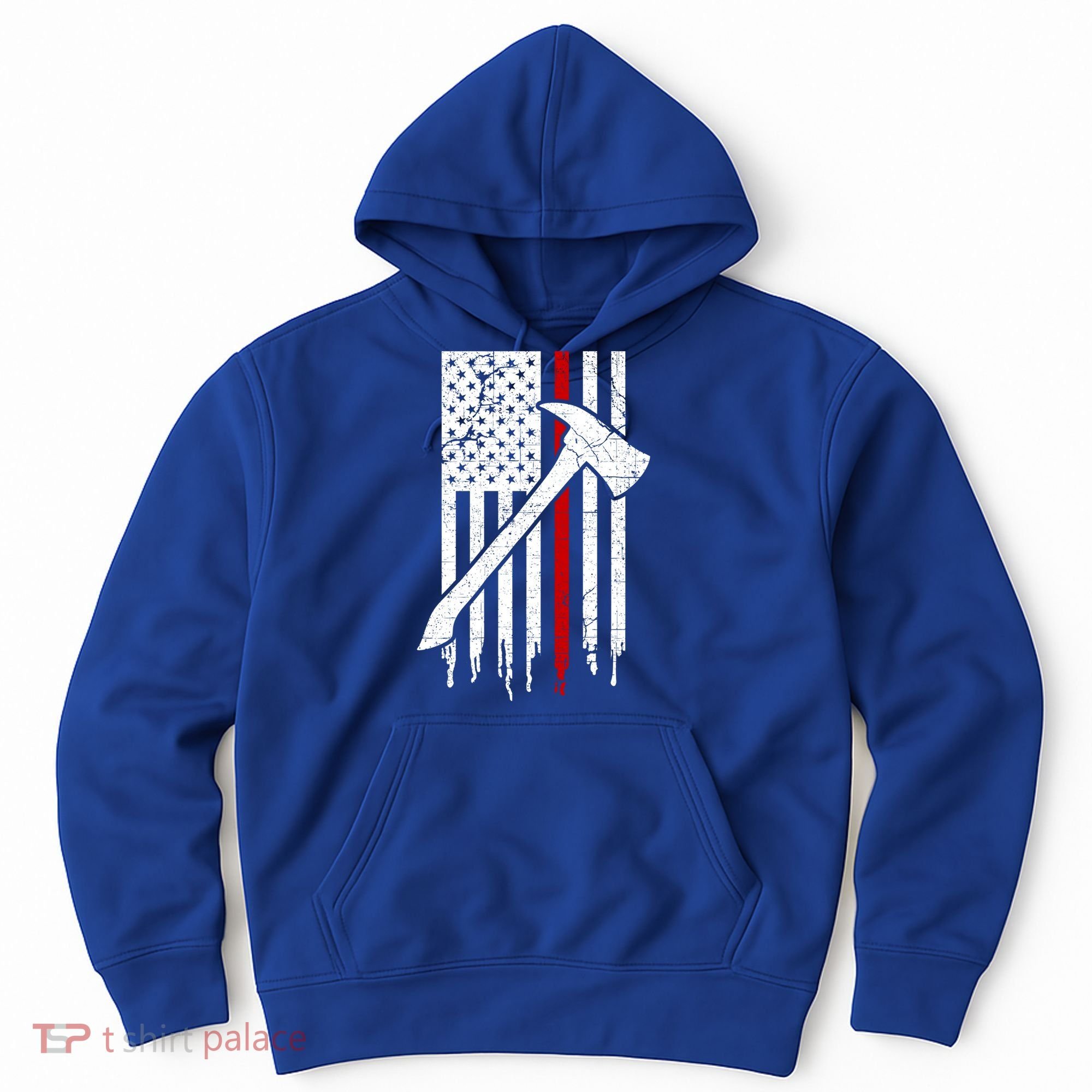 Firefighter Thin Red Line American Flag Gift Hoodie