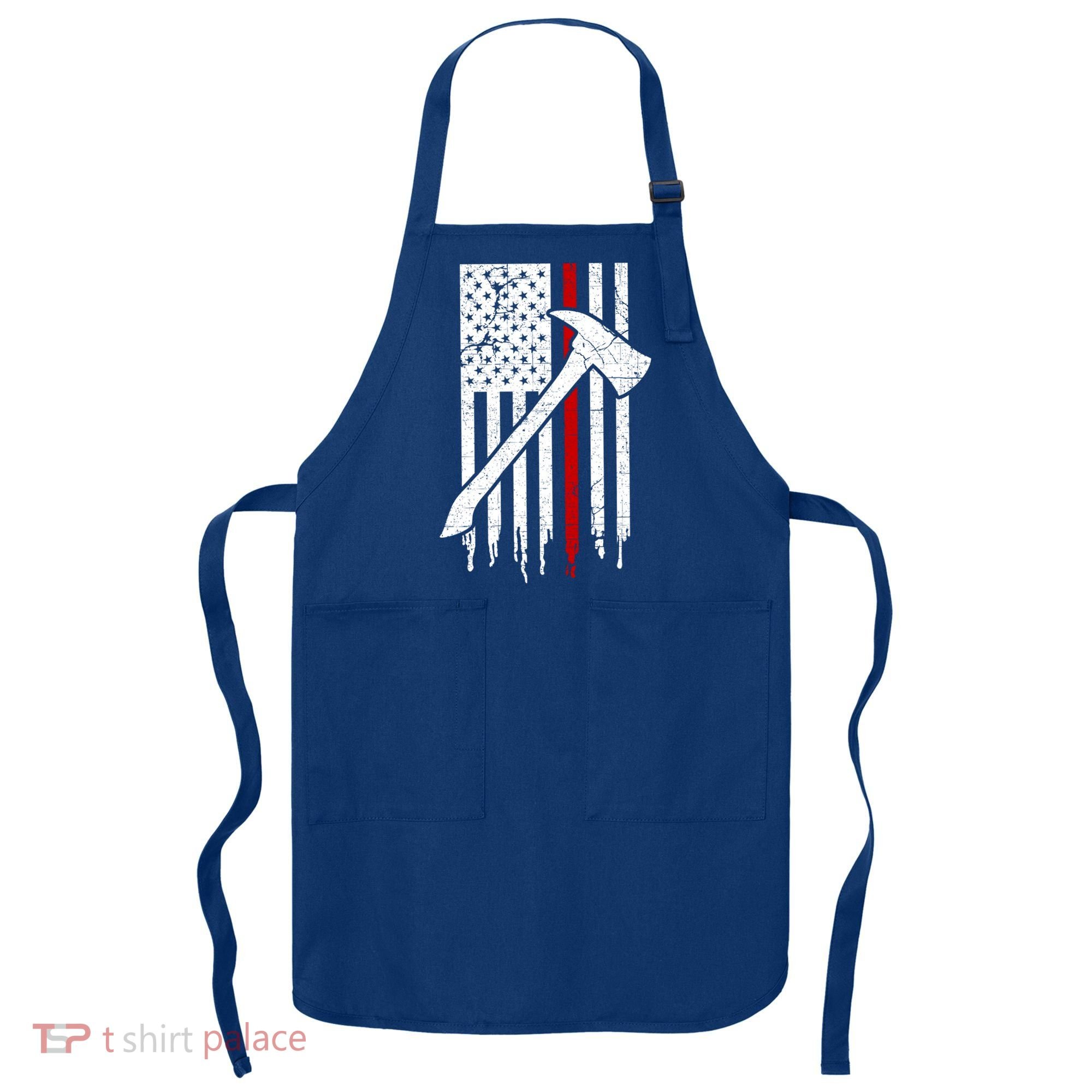 Firefighter Thin Red Line American Flag Gift Apron