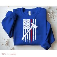 Firefighter Thin Red Line American Flag Gift Sweatshirt thumb 2
