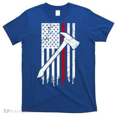 Firefighter Thin Red Line American Flag Gift T-Shirt