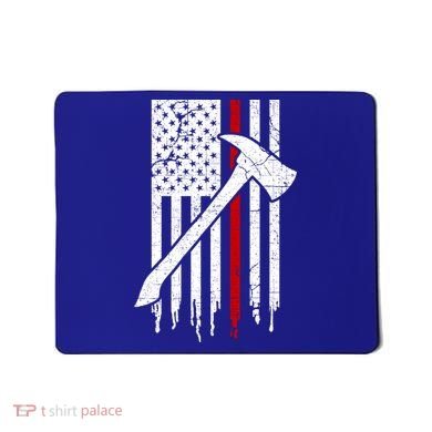Firefighter Thin Red Line American Flag Gift Mousepad