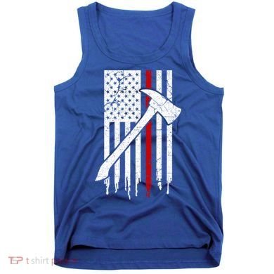 Firefighter Thin Red Line American Flag Gift Tank Top