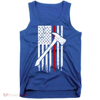 Firefighter Thin Red Line American Flag Gift Tank Top