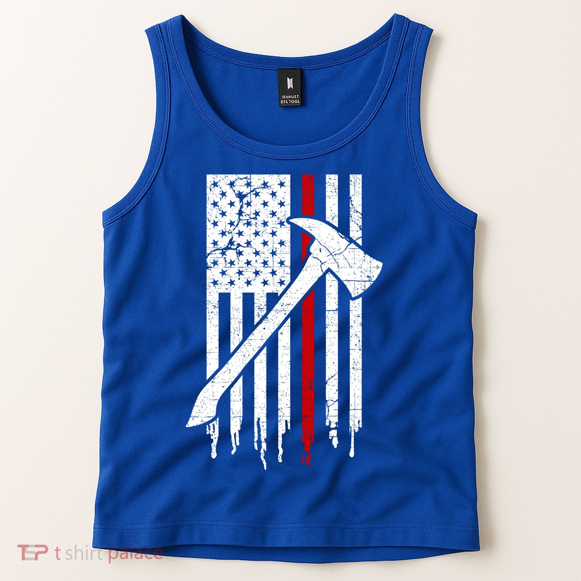 Firefighter Thin Red Line American Flag Gift Tank Top
