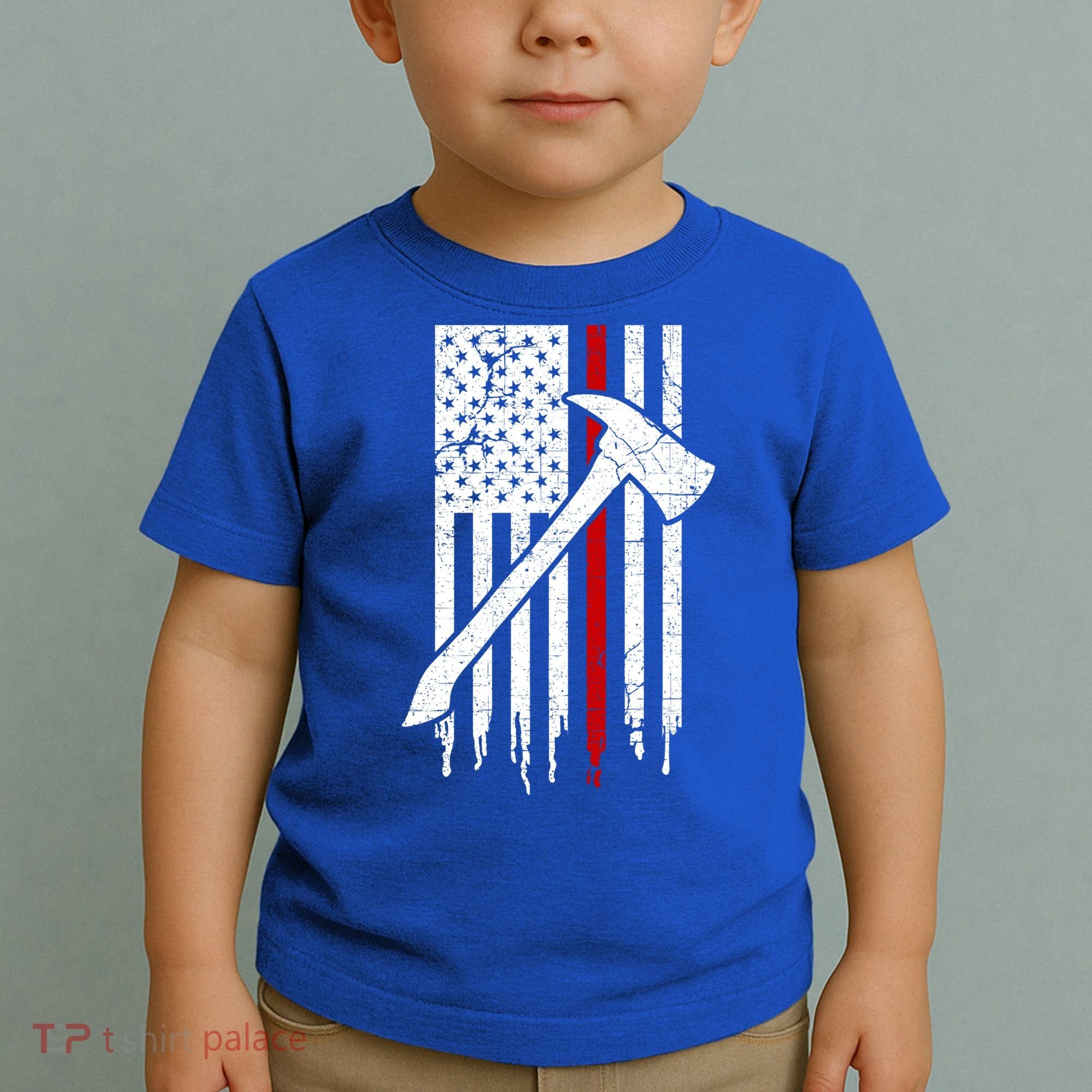 Firefighter Thin Red Line American Flag Gift Toddler T-Shirt